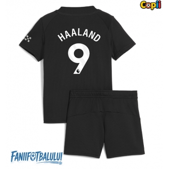 Manchester City Erling Haaland #9 Echipament de Fotbal Replică 2025-26 Copii Deplasare (+ Șorturi)